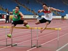 David Dempsey (Gateshead Harriers) and 138 Cameron Irwin (Colchester Harriers) in the 400 metres Hurdles at the 2012 England and North Champs.